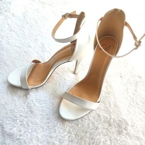 Strappy White Heel Sandal